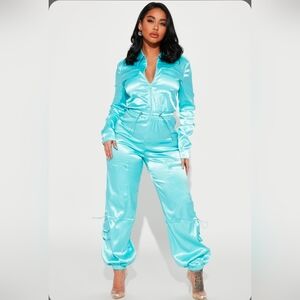 Women's Aqua Jumpsuit